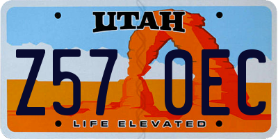 UT license plate Z570EC