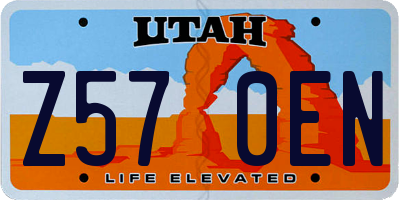 UT license plate Z570EN
