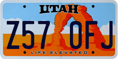 UT license plate Z570FJ