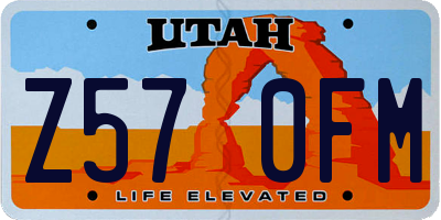 UT license plate Z570FM