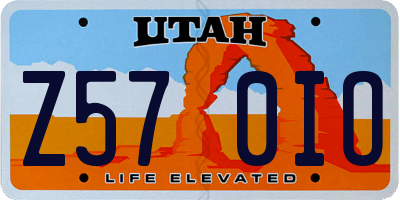 UT license plate Z570IO
