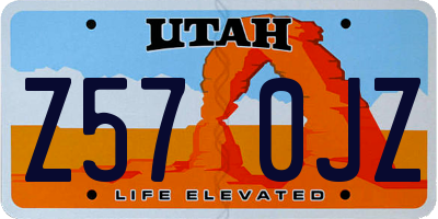 UT license plate Z570JZ