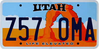 UT license plate Z570MA