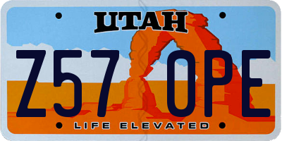 UT license plate Z570PE
