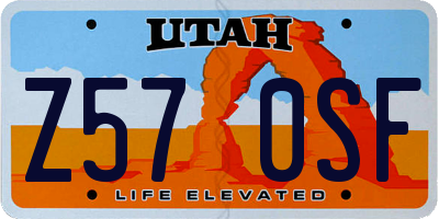 UT license plate Z570SF