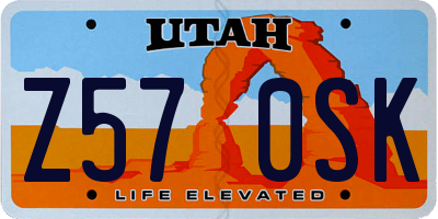 UT license plate Z570SK