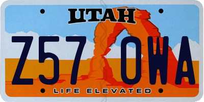 UT license plate Z570WA