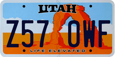 UT license plate Z570WF