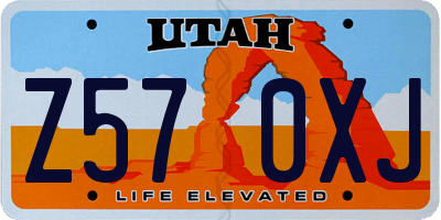 UT license plate Z570XJ