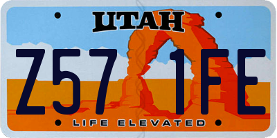 UT license plate Z571FE