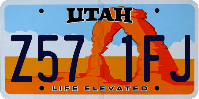 UT license plate Z571FJ