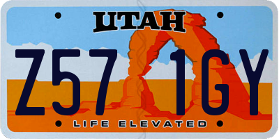 UT license plate Z571GY