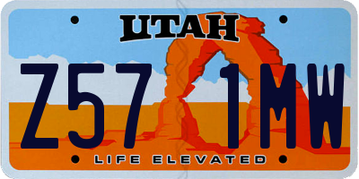 UT license plate Z571MW