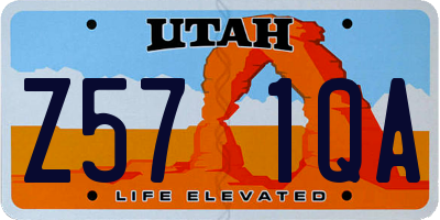 UT license plate Z571QA