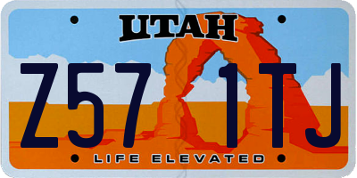 UT license plate Z571TJ