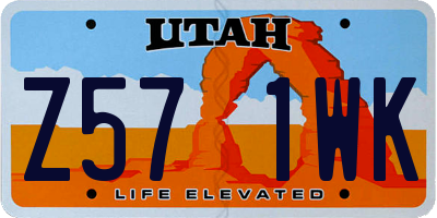 UT license plate Z571WK