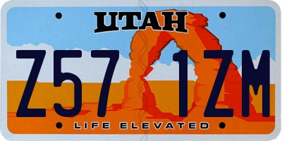 UT license plate Z571ZM