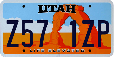 UT license plate Z571ZP