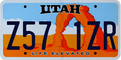 UT license plate Z571ZR
