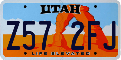 UT license plate Z572FJ