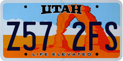 UT license plate Z572FS
