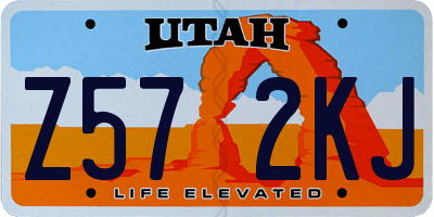 UT license plate Z572KJ