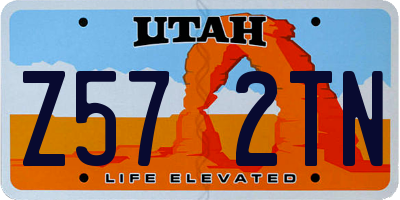UT license plate Z572TN