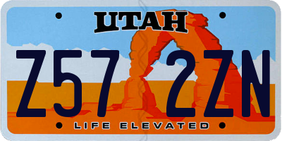 UT license plate Z572ZN
