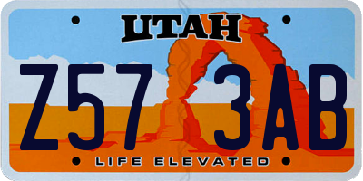 UT license plate Z573AB