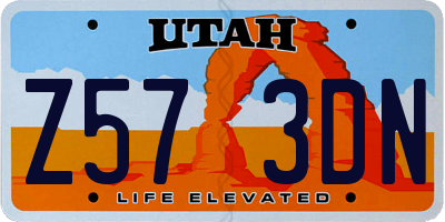 UT license plate Z573DN