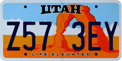 UT license plate Z573EY