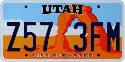 UT license plate Z573FM