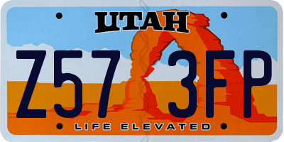 UT license plate Z573FP
