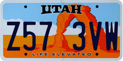 UT license plate Z573VW