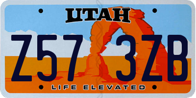 UT license plate Z573ZB