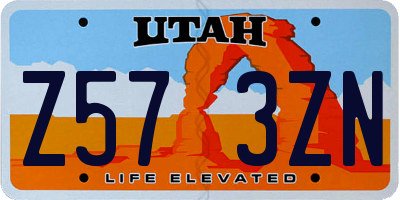 UT license plate Z573ZN