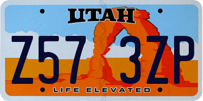 UT license plate Z573ZP