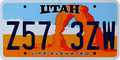 UT license plate Z573ZW