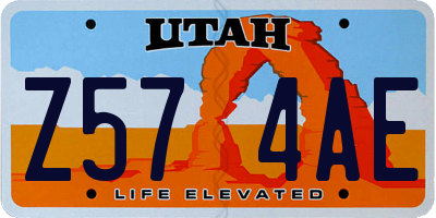 UT license plate Z574AE