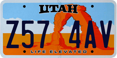 UT license plate Z574AV