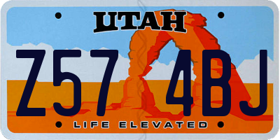 UT license plate Z574BJ