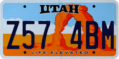 UT license plate Z574BM