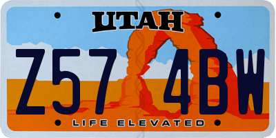 UT license plate Z574BW