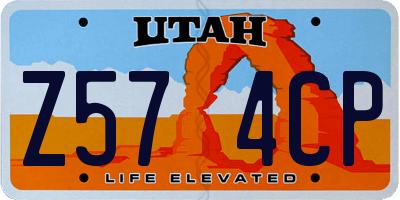 UT license plate Z574CP