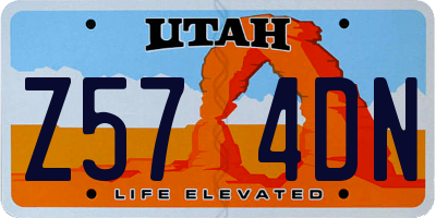 UT license plate Z574DN