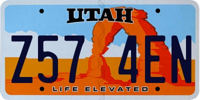 UT license plate Z574EN