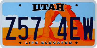 UT license plate Z574EW