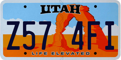 UT license plate Z574FI