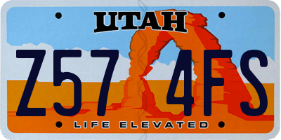 UT license plate Z574FS