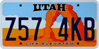 UT license plate Z574KB